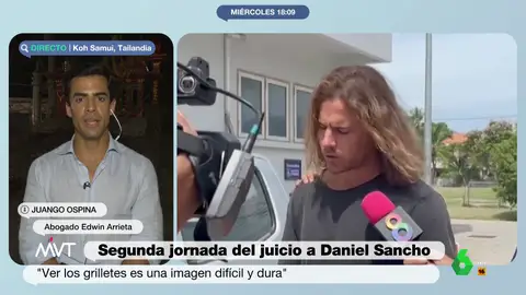 MVT El abogado de Edwin Arrieta analiza la actitud de Daniel Sancho: "Es una línea muy agresiva"