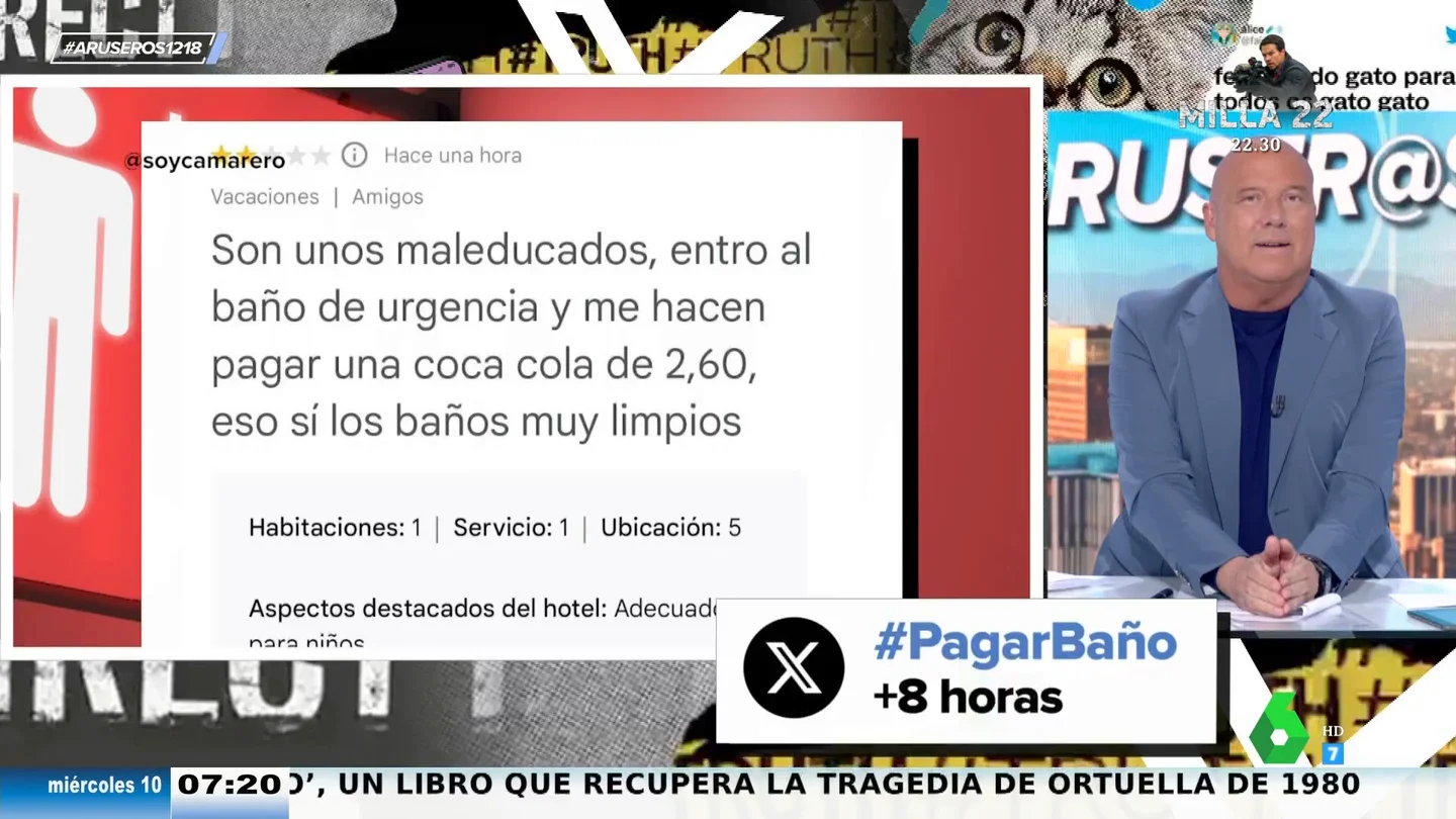 "Un apretón no tiene precio": Alfonso Arús y el eterno debate sobre si hay que pedir algo en el bar antes de ir al baño "Un apretón no tiene precio": Alfonso Arús y el eterno debate sobre si hay que pedir algo en el bar antes de ir al baño
