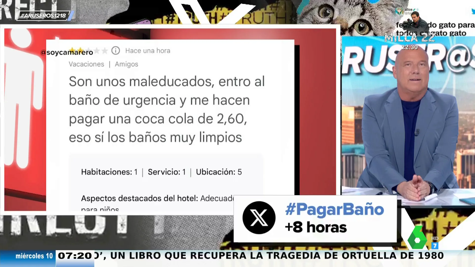 "Un apretón no tiene precio": Alfonso Arús y el eterno debate sobre si hay que pedir algo en el bar antes de ir al baño 