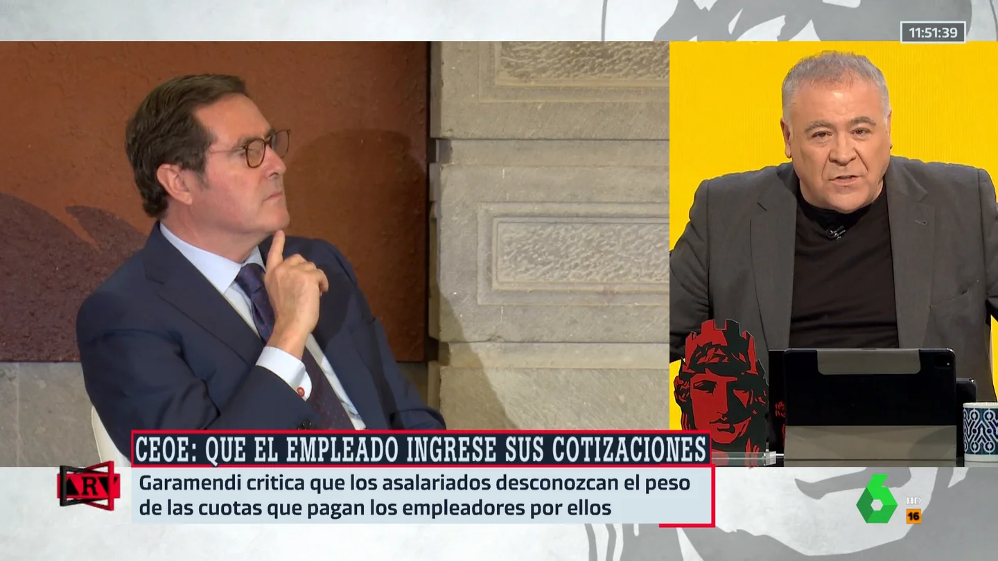 ARV- Ferreras explica qué es lo que más le "encabrona" de Garamendi tras sus últimas declaraciones ARV- Ferreras explica qué es lo que más le "encabrona" de Garamendi tras sus últimas declaraciones