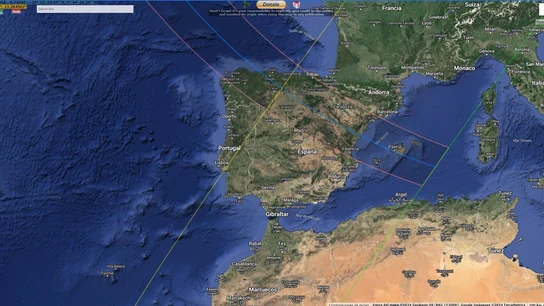 Franja en la que se podrá ver en su totalidad el eclipse solar de 2026 Franja en la que se podrá ver en su totalidad el eclipse solar de 2026