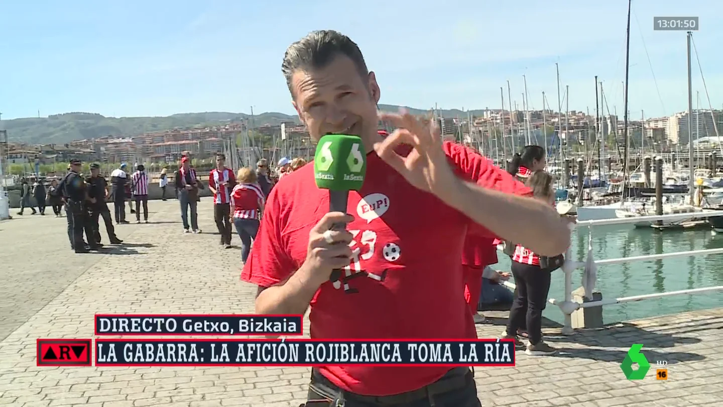 La euforia de Iñaki López con la Gabarra donde va a celebrarse el triunfo del Athletic de Bilbao: "Amancio Ortega no tiene una embarcación así" La euforia de Iñaki López con la Gabarra donde va a celebrarse el triunfo del Athletic de Bilbao: "Amancio Ortega no tiene una embarcación así"