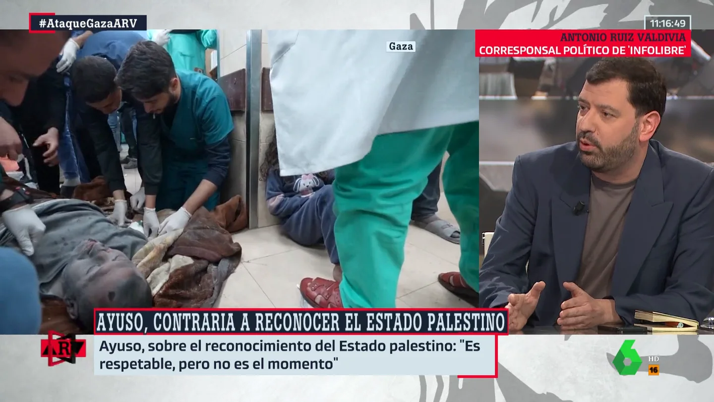 Valdivia tacha de "barbaridad" las palabras de Ayuso sobre Palestina: "Es incoherente con el PP y con la Historia" Valdivia tacha de "barbaridad" las palabras de Ayuso sobre Palestina: "Es incoherente con el PP y con la Historia"