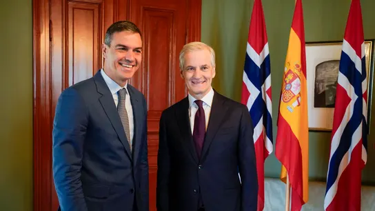 El presidente del Gobierno, Pedro Sánchez, junto al primer ministro de Noruega, Jonas Gahr Store El presidente del Gobierno, Pedro Sánchez, junto al primer ministro de Noruega, Jonas Gahr Store