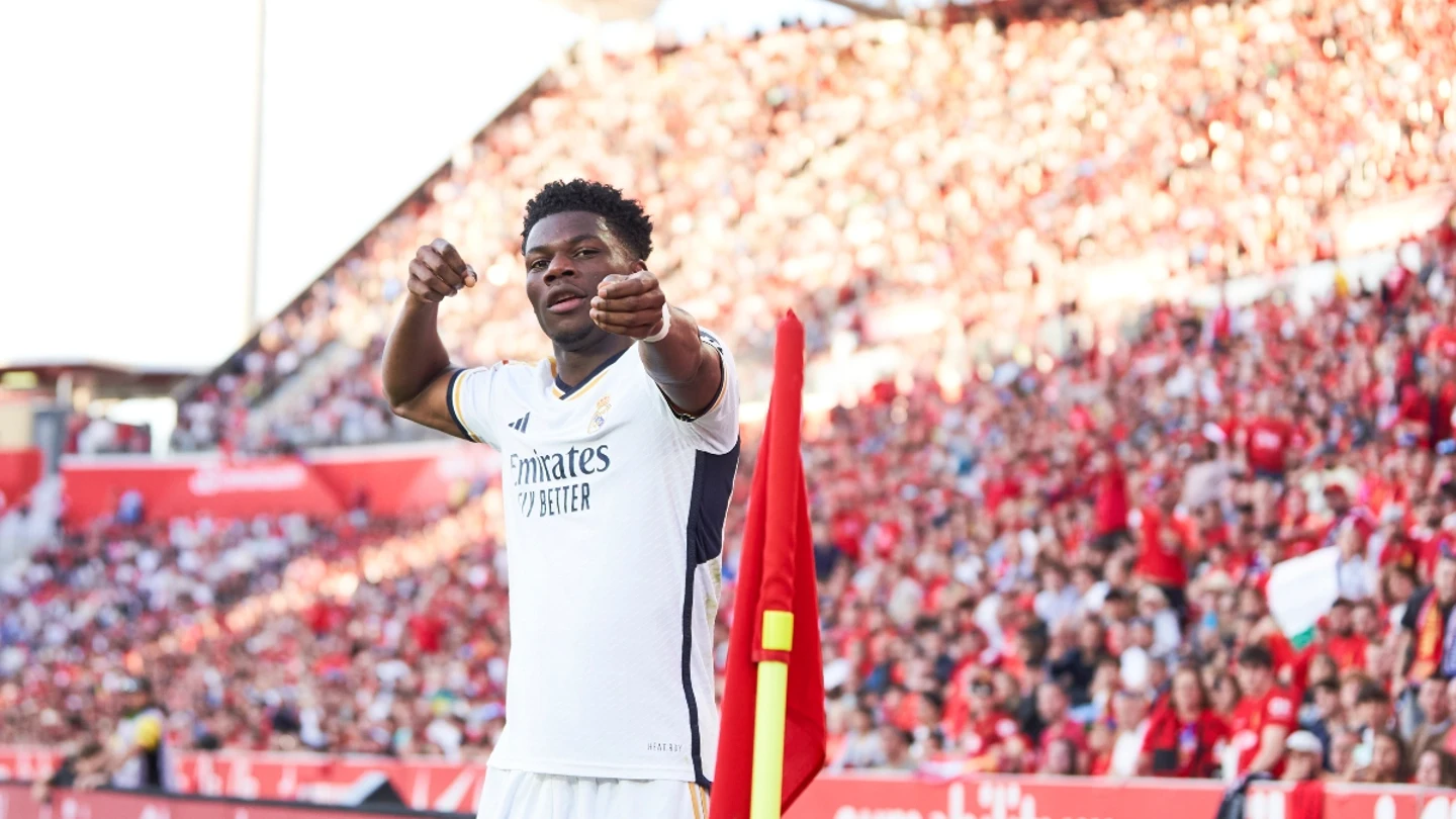 Tchouameni celebra un gol con el Real Madrid Tchouameni celebra un gol con el Real Madrid