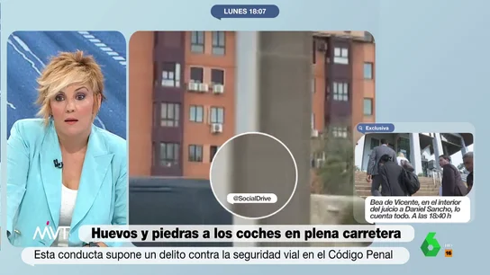 Cristina Pardo, indignada al ver a unos niños tirar piedras a los coches de la carretera "¿Qué hay que tener en la cabeza para hacer esa salvajada?", se pregunta muy enfadada Cristina Pardo en este vídeo, mientras Beatriz de Vicente recuerda que los niños que tiran piedras "son inimputables, pero sus padres responden civilmente".