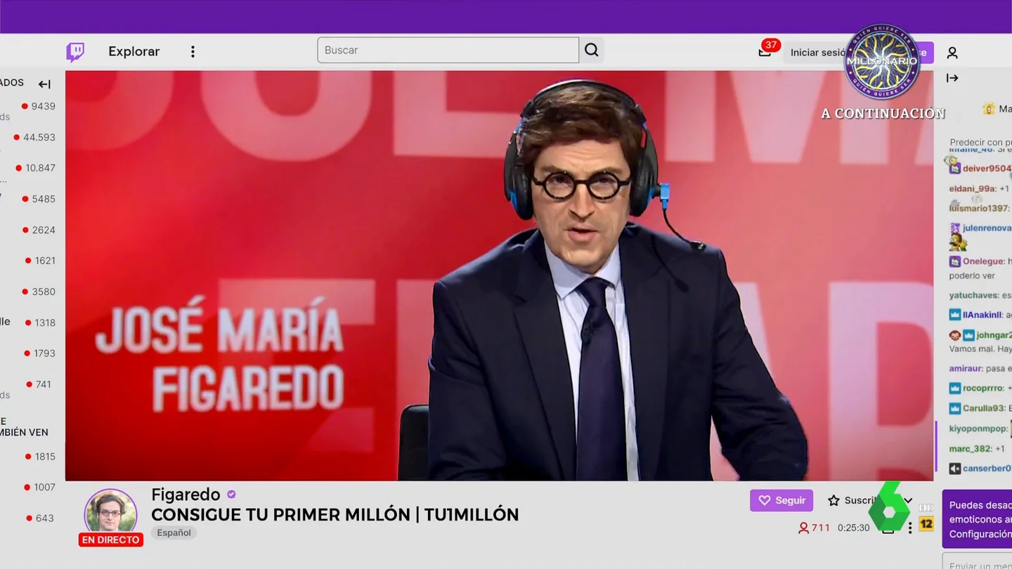 'Figaredo' (Vox) se convierte en 'streamer' "para ayudar a los españoles a ganar su primer millón y que no se lo robe Pedro Sánchez" 'Figaredo' (Vox) se convierte en 'streamer' "para ayudar a los españoles a ganar su primer millón y que no se lo robe Pedro Sánchez"