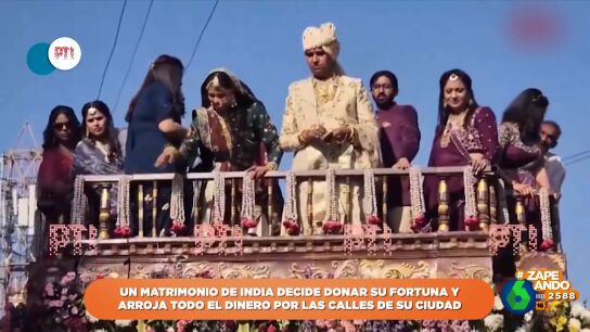 La reacci&oacute;n de Dani Mateo al ver a un matrimonio arrojar su dinero por las calles de su ciudad: "Como catal&aacute;n, no puedo verlo"