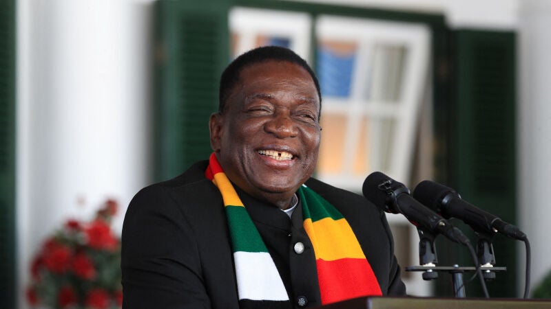 El presidente de Zimbabue, Emmerson Mnangagwa, en una imagen de archivo.
