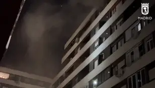 Incendio en un edificio de ocho plantas en Chamberí