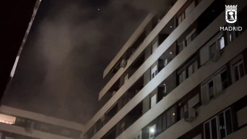 Incendio en un edificio de ocho plantas en Chamberí