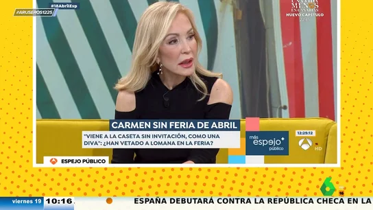 Carmen Lomana, a Gema López tras decir que la vetaron en la Feria de Abril: "A mí también me han dicho muchas cosas de ti" Carmen Lomana, a Gema López tras decir que la vetaron en la Feria de Abril: "A mí también me han dicho muchas cosas de ti"