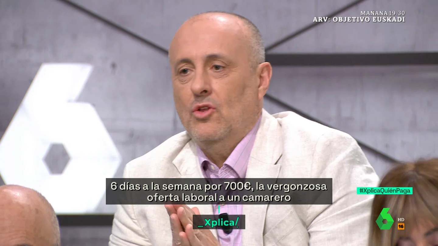 XPLICA Alejandro Inurrieta, sobre los sueldos de los camareros en la Feria de Abril: "Si hacen el cálculo por hora, el sueldo es ridículo" XPLICA Alejandro Inurrieta, sobre los sueldos de los camareros en la Feria de Abril: "Si hacen el cálculo por hora, el sueldo es ridículo"
