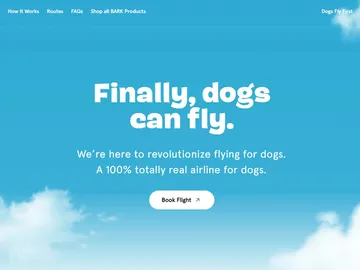 Página web de la aerolíneas Bark Air Página web de la aerolíneas Bark Air