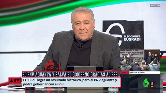 ARV- Ferreras, tras los resultados de las elecciones en Euskadi: "Algo muy profundo ha cambiado en la sociedad vasca" ARV- Ferreras, tras los resultados de las elecciones en Euskadi: "Algo muy profundo ha cambiado en la sociedad vasca"