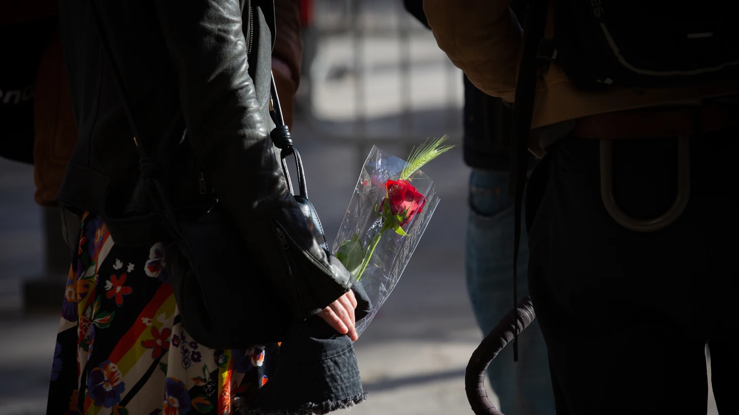 Una mujer en Sant Jordi 2024. Una mujer en Sant Jordi 2024.