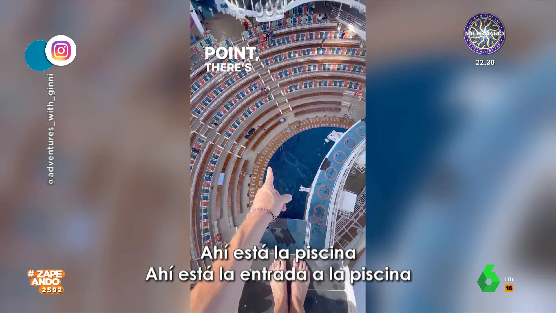 El espectacular salto de una saltadora olímpica desde el trampolín de un crucero 