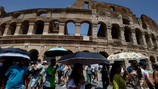 Turistas en Roma.