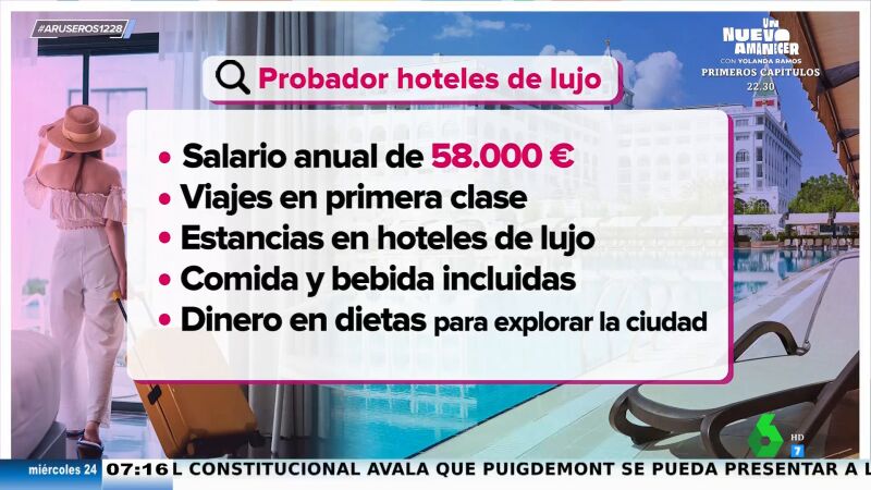 ¿Quieres ser probador de hoteles de lujo y ganar 58.000 euros al año? Estos son los requisitos que tienes que cumplir