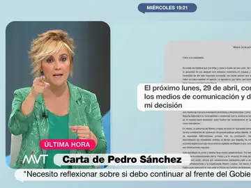 Cristina Pardo reacciona a la carta de Pedro Sánchez