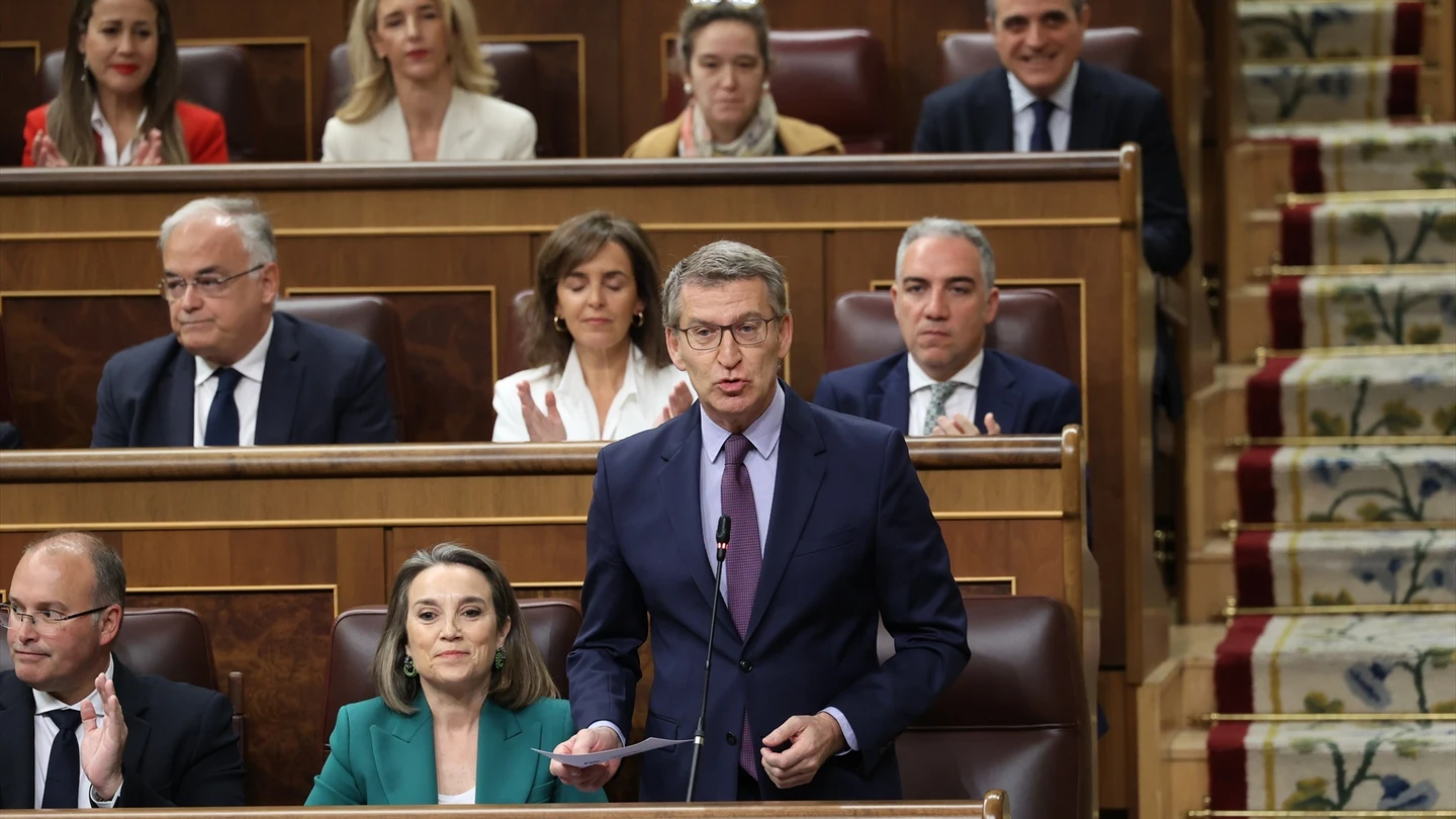 Imagen de archivo de Alberto Núñez Feijóo durante la sesión de control en el Congreso. Imagen de archivo de Alberto Núñez Feijóo durante la sesión de control en el Congreso.