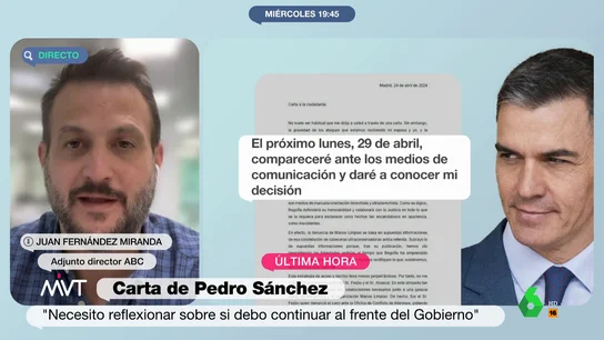 Fernández Miranda, sobre la carta de Sánchez: "Es una estrategia, quiere llevarse a la ciudadanía" Fernández Miranda, sobre la carta de Sánchez: "Es una estrategia, quiere llevarse a la ciudadanía"