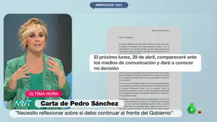 Cristina Pardo sobre la carta de Sánchez
