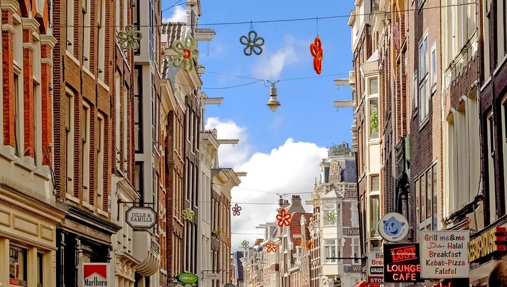 Zona de compras en Ámsterdam
