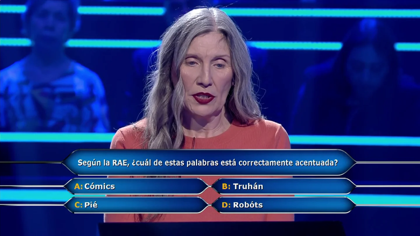 La líder del 'grupo armado contra la mala ortografía', a punto de caer por culpa de las tildes en ¿Quién quiere ser millonario? La líder del 'grupo armado contra la mala ortografía', a punto de caer por culpa de las tildes en ¿Quién quiere ser millonario?