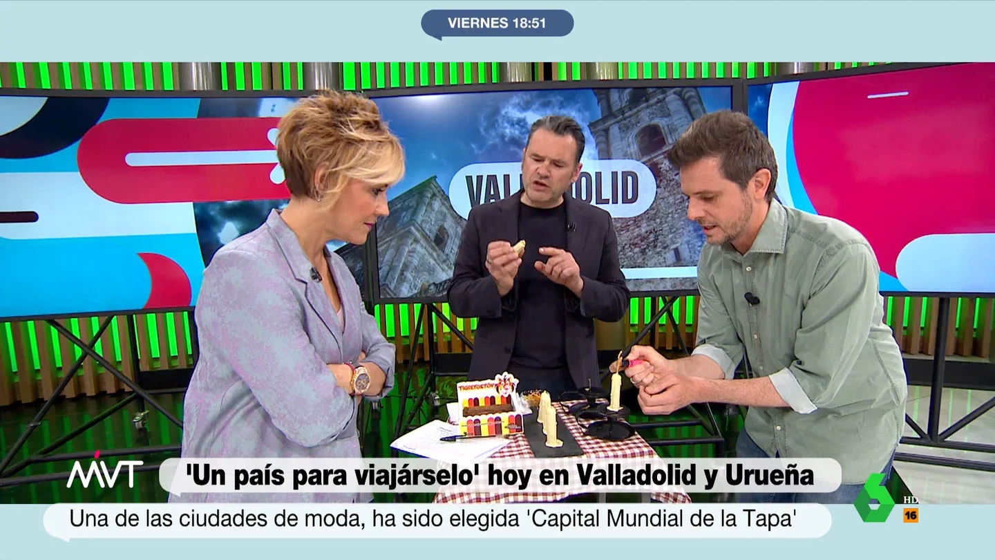 la reacción de Iñaki López al probar las tapas trampantojo de Valladolid la reacción de Iñaki López al probar las tapas trampantojo de Valladolid