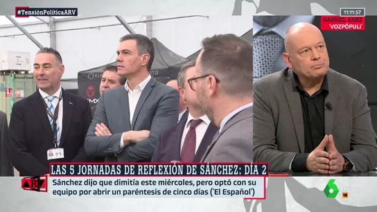 ARV - El pronóstico de Gabriel Sanz: "No tengo claro que Pedro Sánchez se vaya a quedar, tiene mala salida porque se ha puesto el listón muy alto" ARV - El pronóstico de Gabriel Sanz: "No tengo claro que Pedro Sánchez se vaya a quedar, tiene mala salida porque se ha puesto el listón muy alto"