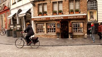Chocolatería artesanal en Brujas, Bélgica