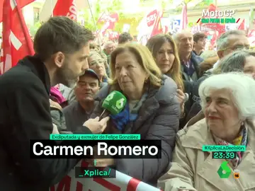 XPLICA José Yélamo entrevista a Carmen Romero, exmujer de Felipe González, que muestra su apoyo a Pedro Sánchez y a su mujer