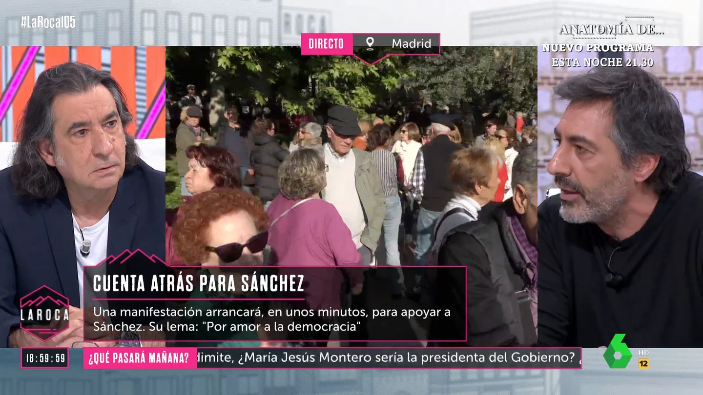 LA ROCA_Juan del Val analiza la imagen de los dirigentes socialista en la concentración en Ferraz: "Es ir al teatro" LA ROCA_Juan del Val analiza la imagen de los dirigentes socialista en la concentración en Ferraz: "Es ir al teatro"