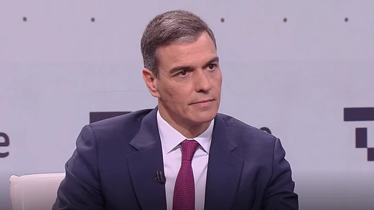 Pedro Sánchez, durante su entrevista en TVE Pedro Sánchez, durante su entrevista en TVE