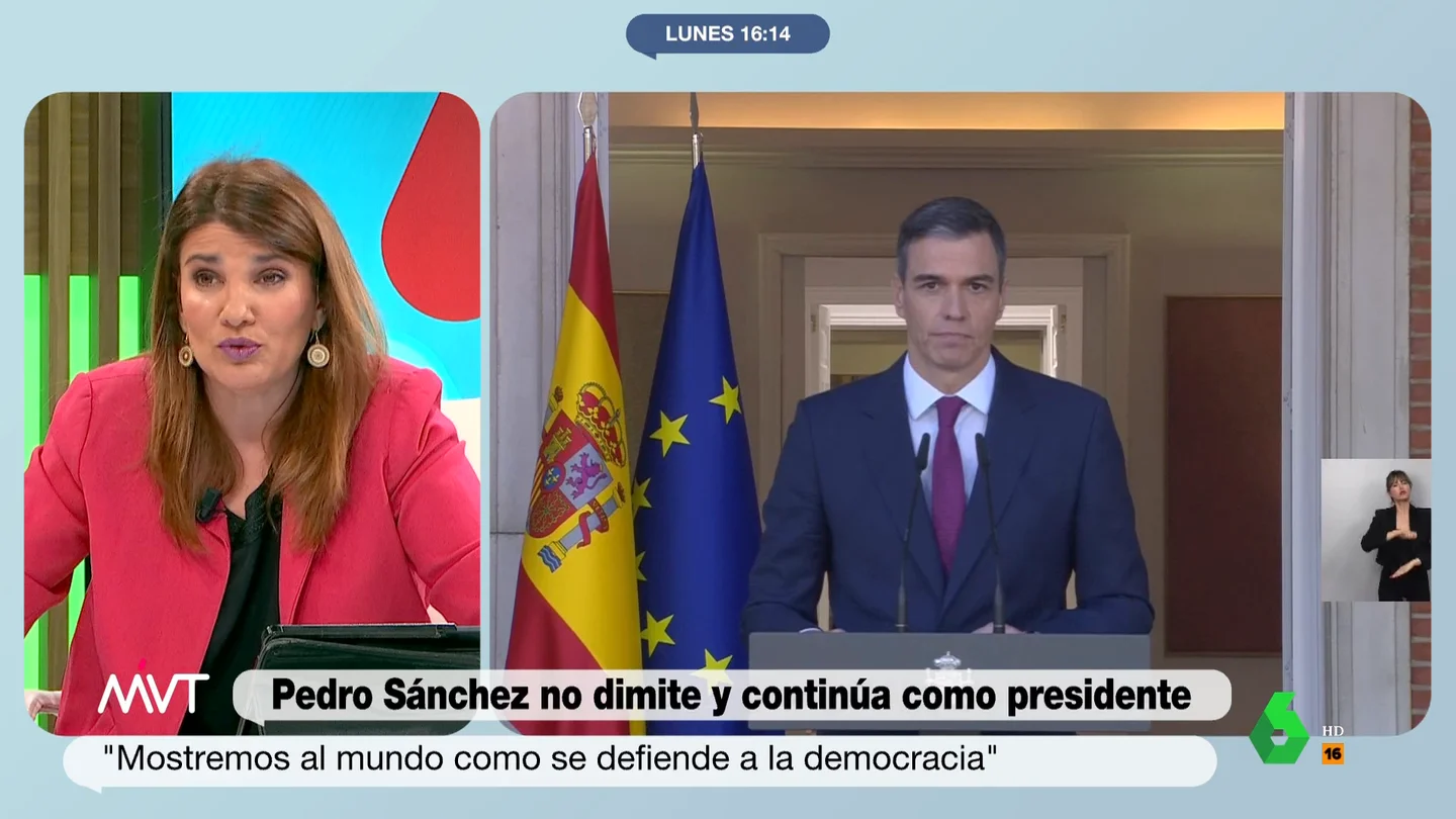 MVT María Claver cuestiona la decisión de Pedro Sánchez: "Es de perplejidad" MVT María Claver cuestiona la decisión de Pedro Sánchez: "Es de perplejidad"