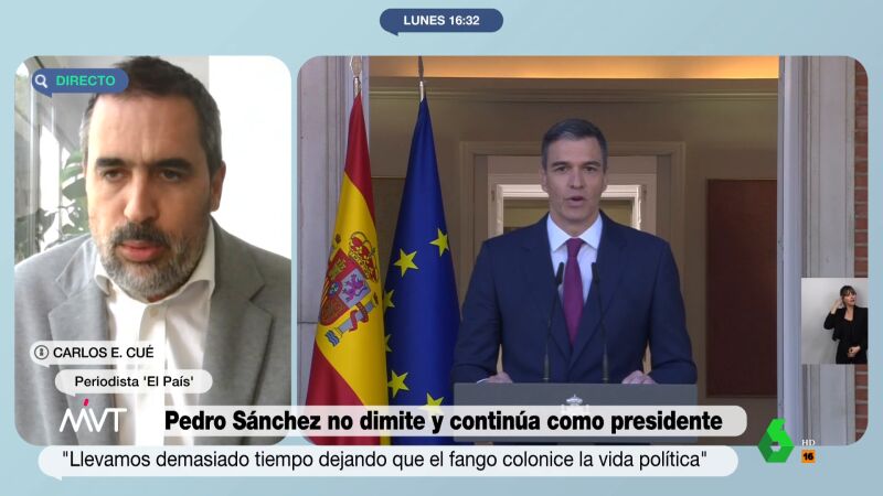 MVT Carlos E. Cué analiza la decisión de Pedro Sánchez: "La otra opción era desastrosa para el PSOE"
