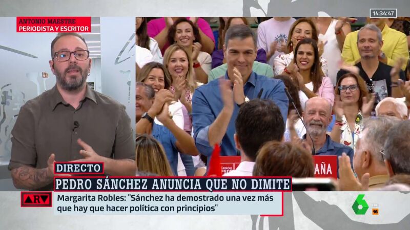 Maestre reconoce haberse quedado "estupefacto" con la decisión de Sánchez: "Nadie lo preveía"