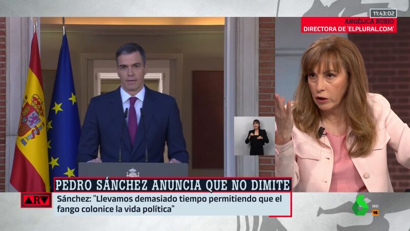 Angélica Rubio, tras la decisión de Pedro Sánchez: "En el PSOE hay alivio y en la derecha rabia"