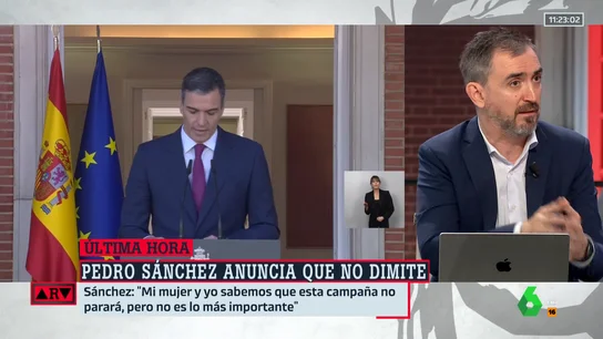 Escolar afirma que la decisión de Sánchez es "coherente con la carta": "Si asumes que hay un problema gravísimo, la consecuencia natural es quedarse" Escolar afirma que la decisión de Sánchez es "coherente con la carta": "Si asumes que hay un problema gravísimo, la consecuencia natural es quedarse"