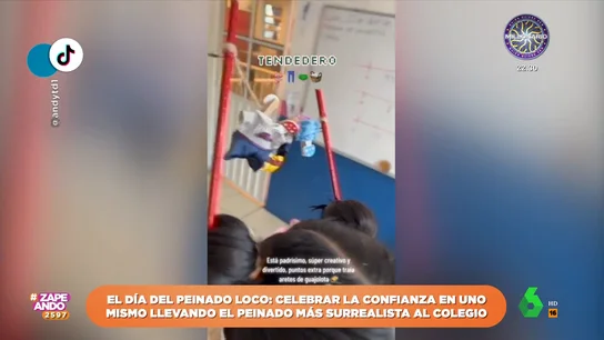 De un tendedero a un estadio de fútbol: así celebran los niños el día del peinado loco en el colegio De un tendedero a un estadio de fútbol: así celebran los niños el día del peinado loco en el colegio