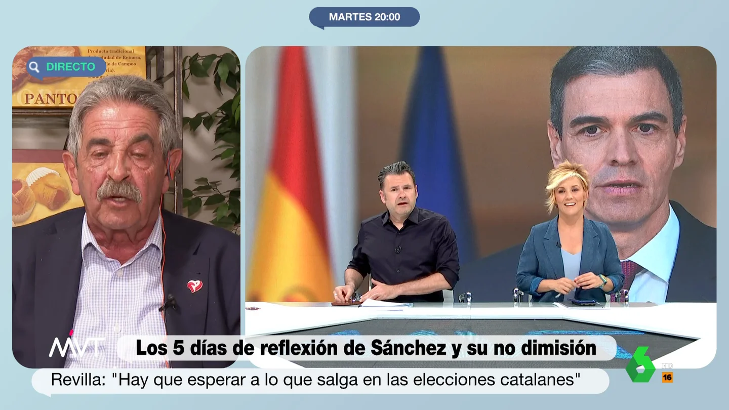 La sorpresa de Miguel Ángel Revilla a Iñaki López Miguel Ángel Revilla despide la conexión desvelando a Iñaki López que le van a dar un premio en Los Machucos "junto al presidente de Asturias, Barbón" y le asegura en este vídeo que podrá comer "cosas mejores de las que comes en plató".