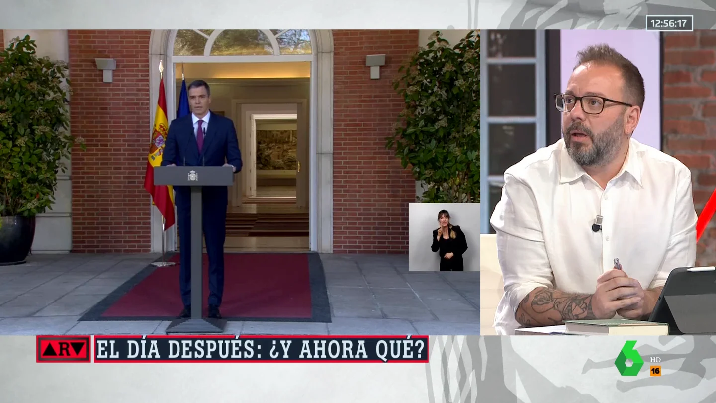 Maestre explica la consecuencia de "los 5 días" de Pedro Sánchez: "Ha asomado un 'hiperlideragno' para el PSOE que no puede ser bueno" Maestre explica la consecuencia de "los 5 días" de Pedro Sánchez: "Ha asomado un 'hiperlideragno' para el PSOE que no puede ser bueno"