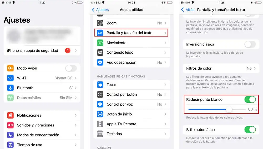 Ajustando el punto blanco Ajustando el punto blanco