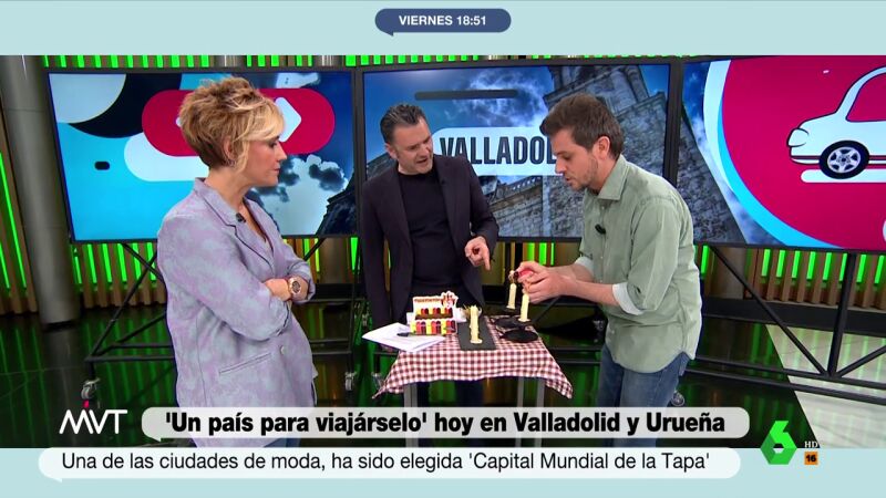 Iñaki López alucina con un 'trampantojo' vallisoletano: "¿En serio esto se sirve así? ¿Se enciende la patata?"