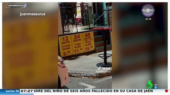 El bar viral de Malta que ofrece "72 chupitos por tan solo 23,50 euros": "Escúchame, esta gente está loca" El bar viral de Malta que ofrece "72 chupitos por tan solo 23,50 euros": "Escúchame, esta gente está loca"
