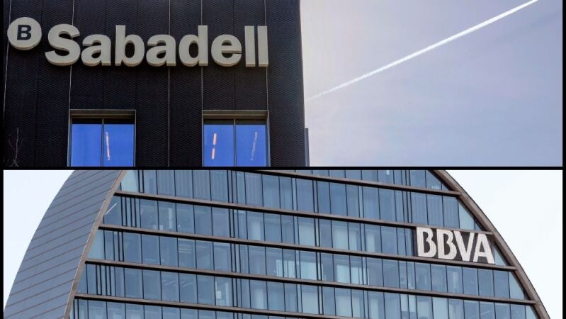 Edificios del Banco Sabadell y BBVA