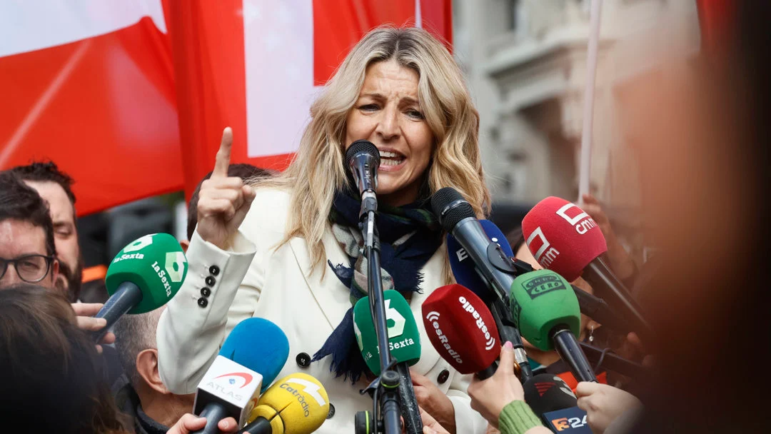 La vicepresidenta segunda y ministra de Trabajo, Yolanda Díaz en la manifestación del Primero de mayo/ EFE/ FERNANDO ALVARADO