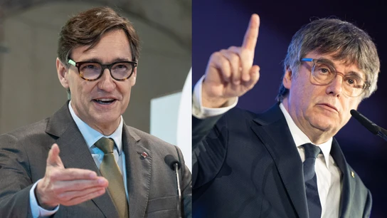 Salvador Illa y Carles Puigdemont, en sendas imágenes de archivo Salvador Illa y Carles Puigdemont, en sendas imágenes de archivo