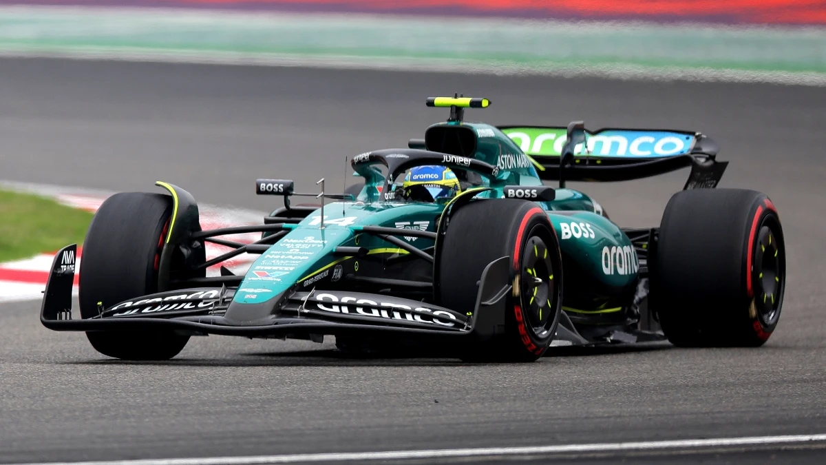 Fernando Alonso, en el Aston Martin